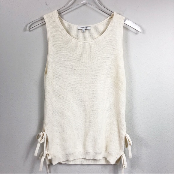 Madewell | Side Tie Cream Knit Tank - Picture 2 of 7
